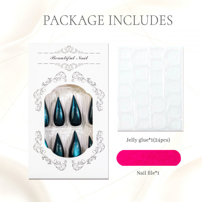 Premium Press-On-Nagelset mit Tropfen-Design