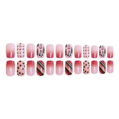 Kunstnagelset mit festlichen Weihnachtsmotiven und funkelnden Akzenten Brehn