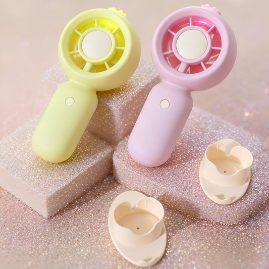 Damen Tragbarer Mini-Lüfter mit USB-Ladefunktion und LEDs Brehn
