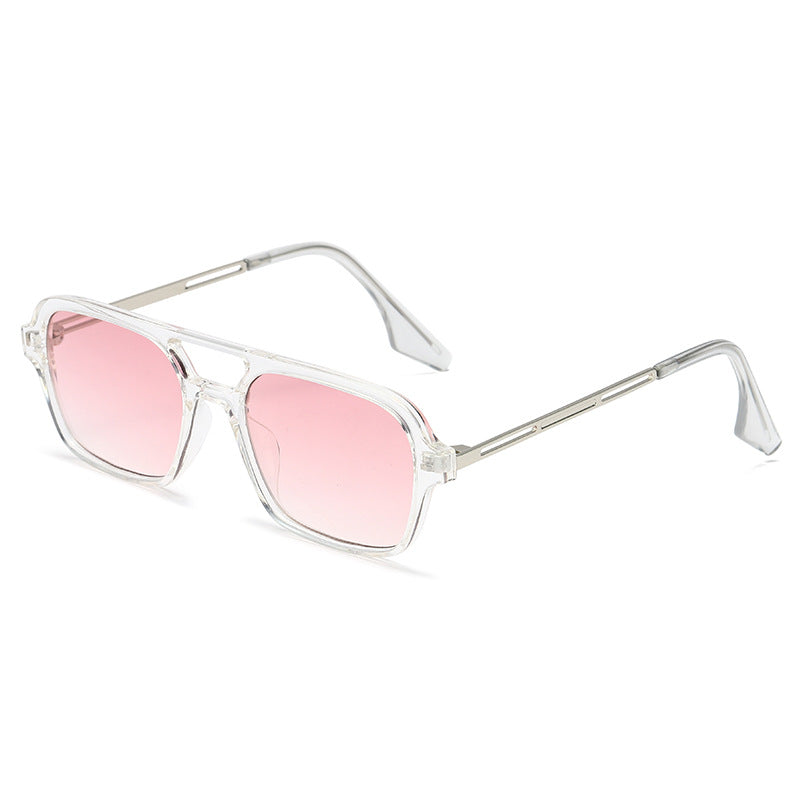 Damen trendige quadratische Sonnenbrille mit transparentem Rahmen und sanften Gläsern Brehn