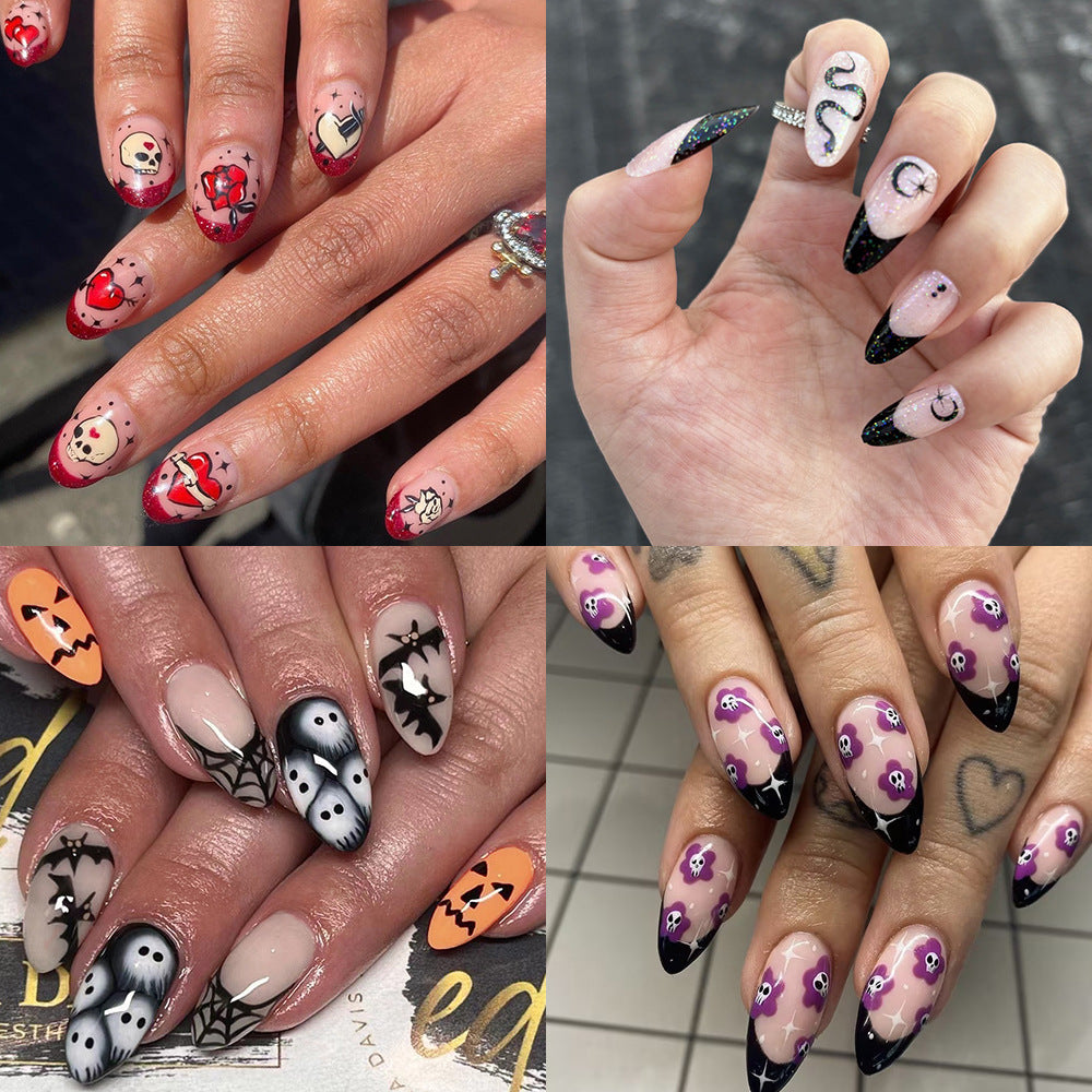 Halloween-Themen Künstlerische Press-On Nagelset Brehn