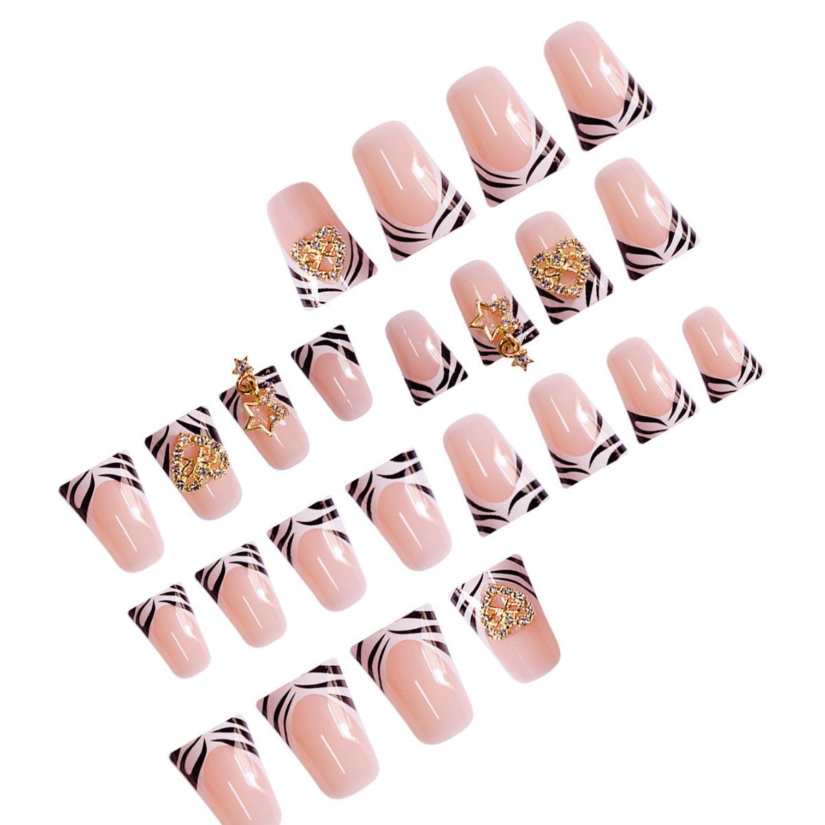 Glamouröses Tierdruck Press-On Nagelset Brehn