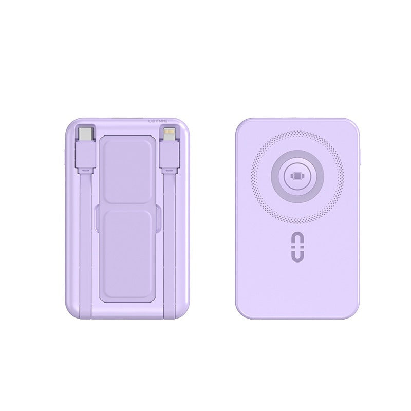 Tragbare Powerbank mit Integrierter Qi-Ladefunktion und Magnetanschluss Brehn
