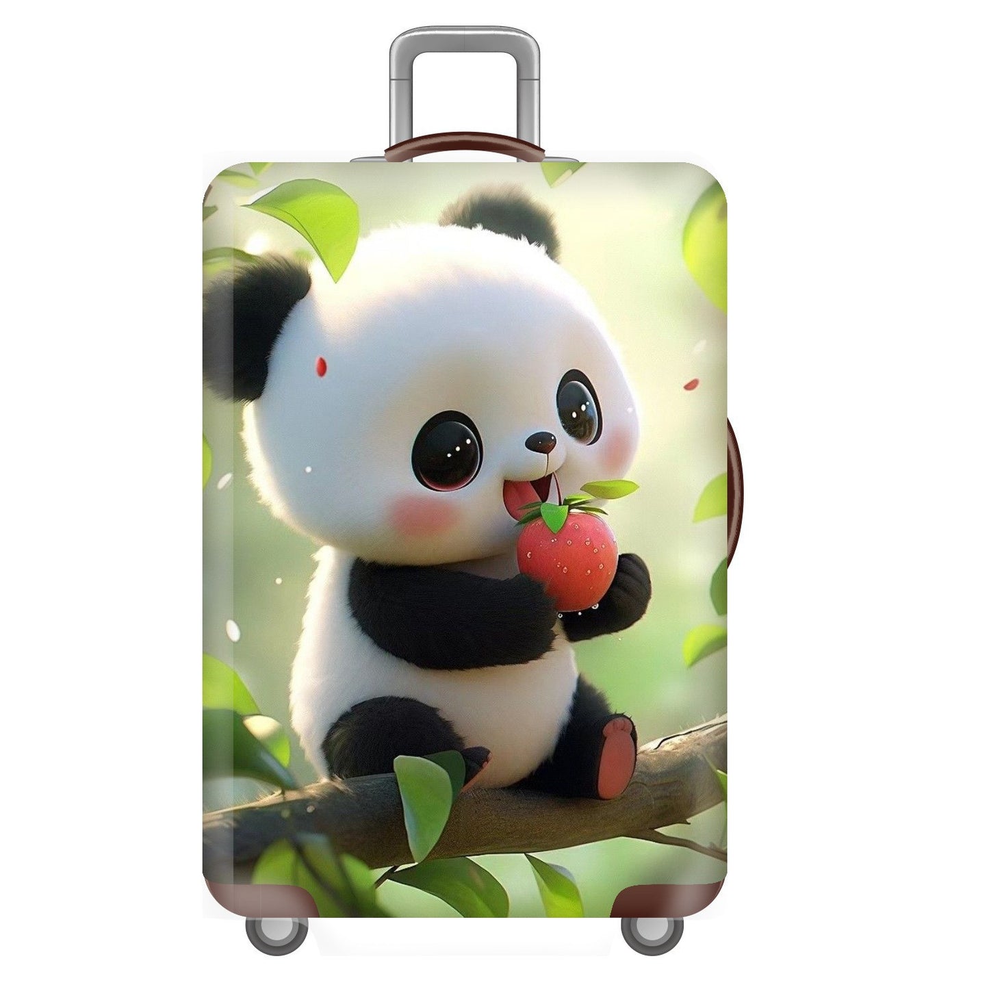 Unisex nan elastische Kofferhülle für Hartschalen-Trolley mit niedlichem Panda-Motiv, dehnbarer Schutzüberzug mit Griff‑ und Rollenöffnungen Brehn