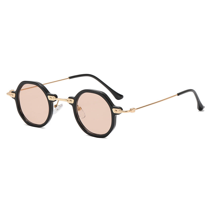 Damen Designer-Sonnenbrille mit hexagonalem Rahmen und luxuriösen Metallakzenten Brehn