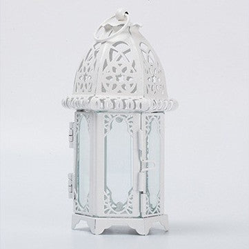Marokkanischer Metall- und Glas-Dekorativhängerlanterne mit kunstvollem Filigranmuster Brehn