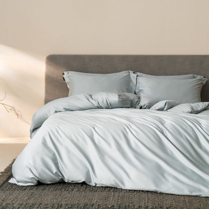 Seiden-Satin Bettbezug Set mit tiefen Taschen und Eckenbindungen