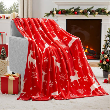 Brehn | Weihnachtsdecke Weiches Flanell Weihnachtsplüsch Feiertagsdecke