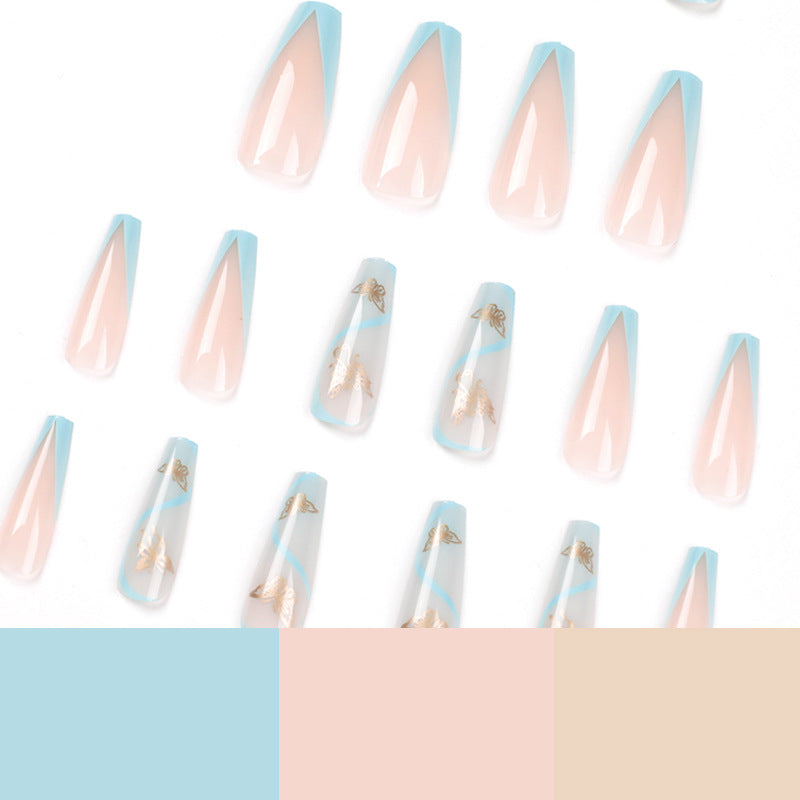Künstliche Nagelverlängerungen im eleganten Stil mit floralem Design Brehn