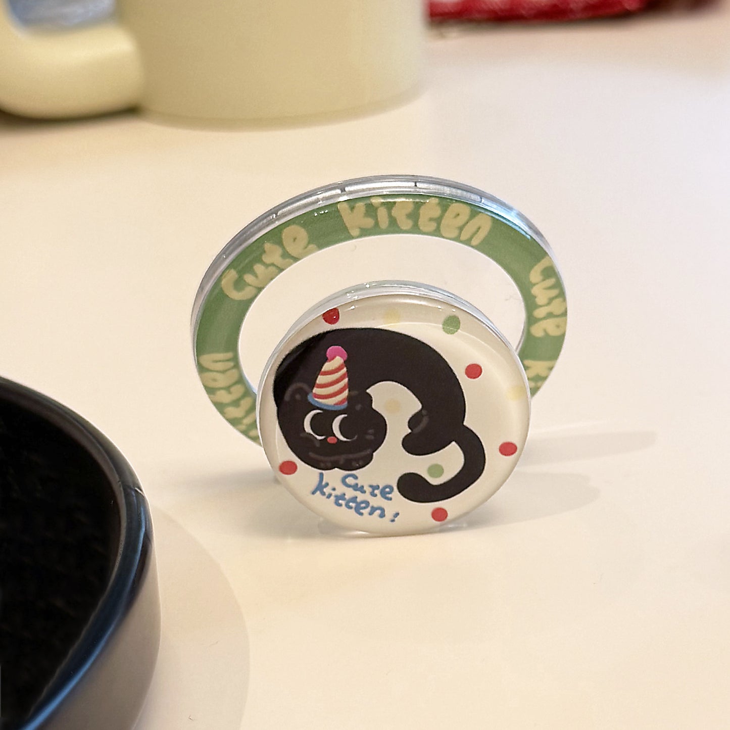 Lustiger Anstecker mit Katzenmotiv Brehn