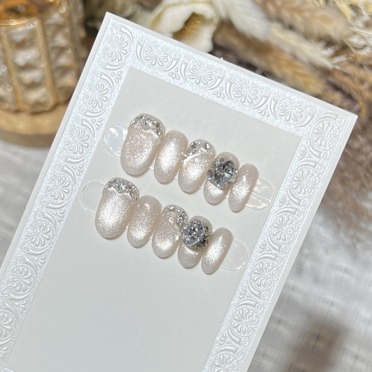 Luxus Edelstein Verzierten Press-On Nail Art Brehn