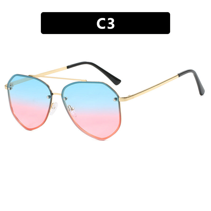 Damen geometrische Sonnenbrille mit filigranem Gestell Brehn