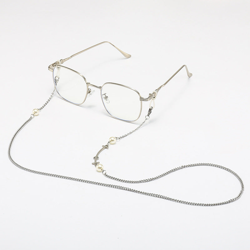 Chic Quadratrahmen Brille mit dekorativer Kette Brehn
