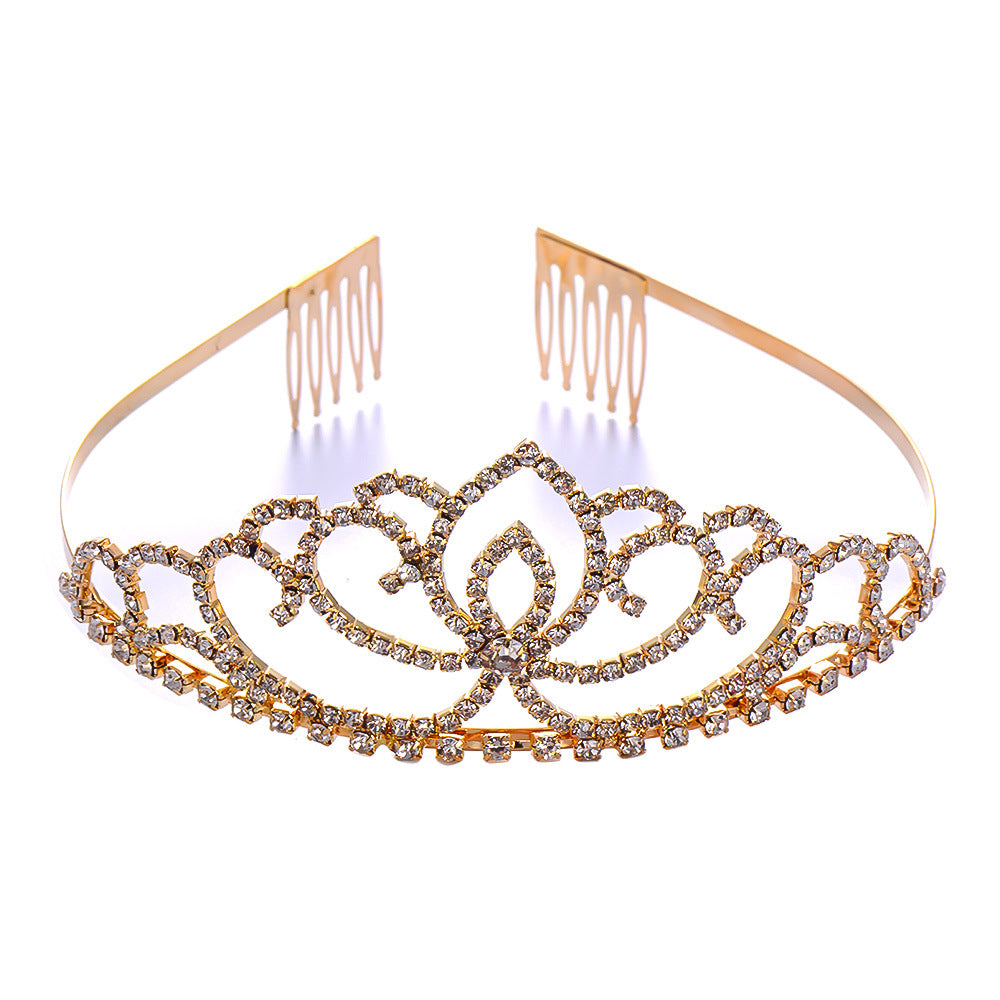 Damen Elegante Strass-Tiara mit floralem Design Brehn