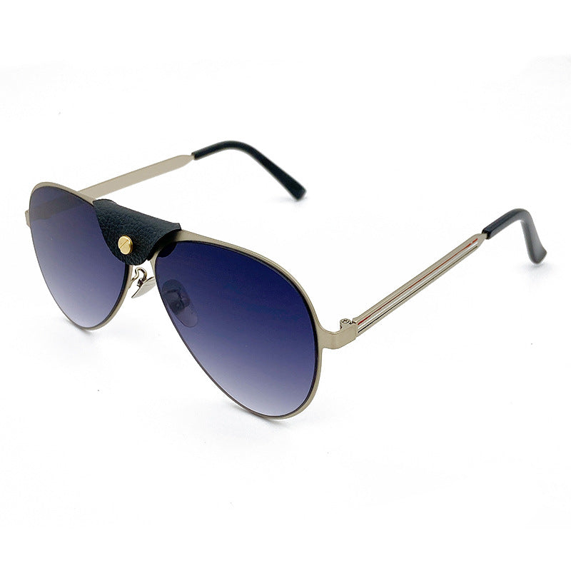 Retro Piloten-Sonnenbrille mit Blau Getönten Gläsern Brehn