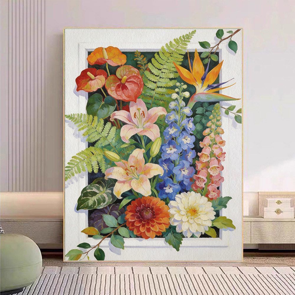 Floral Botanische Leinwand Kunstdruck Brehn