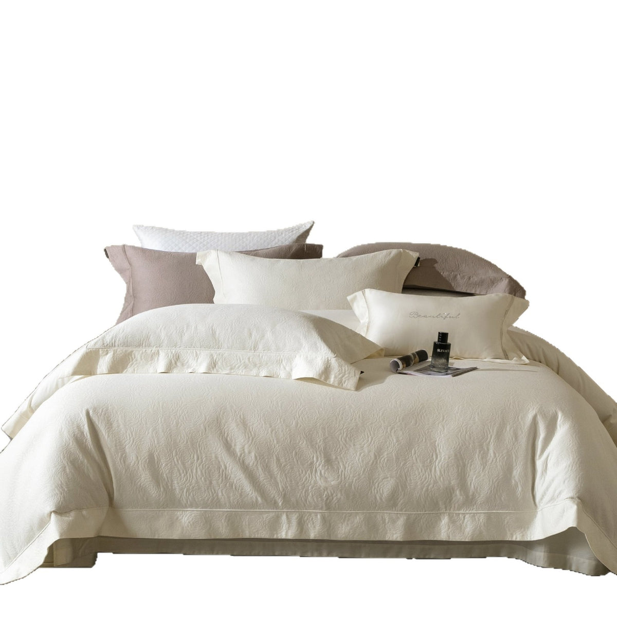 Luxuriöses Baumwoll-Jacquard-Decke Bettüberwurf Set