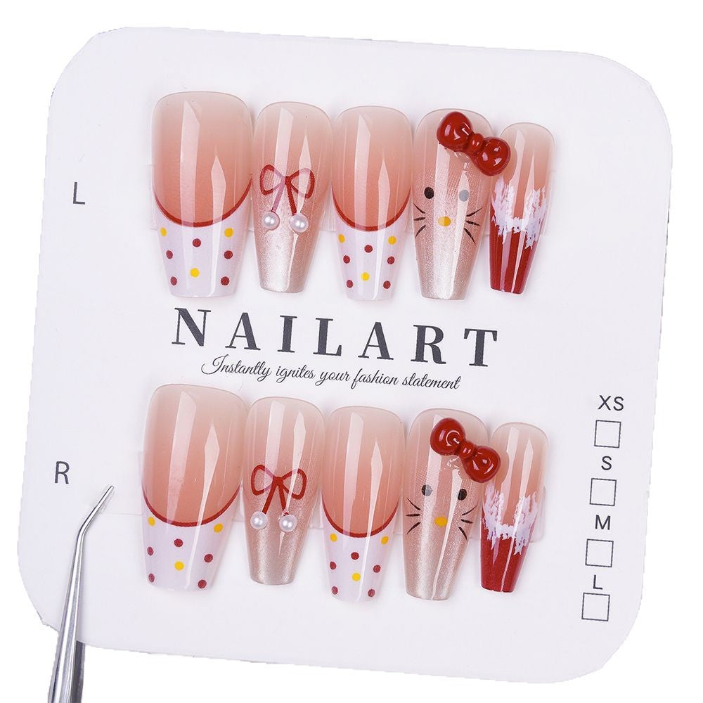 Künstlerisches Press-On Nagelset mit Charakterthemen Brehn