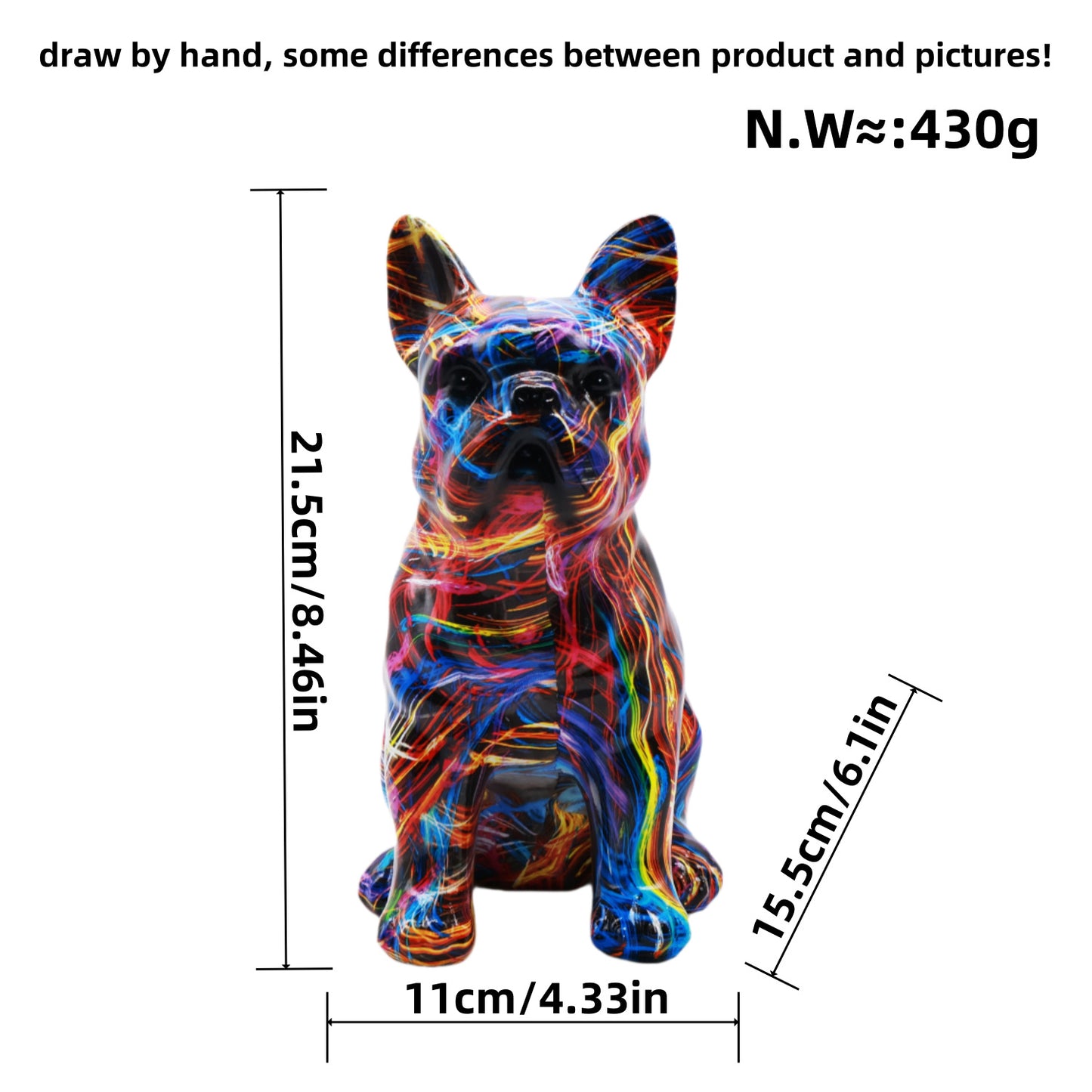 Künstlerisch gestaltete Bulldoggenfigur Brehn