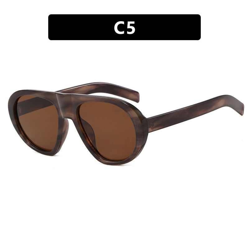 Damen auffällige Sonnenbrille mit futuristischem Rahmen und robustem Design Brehn