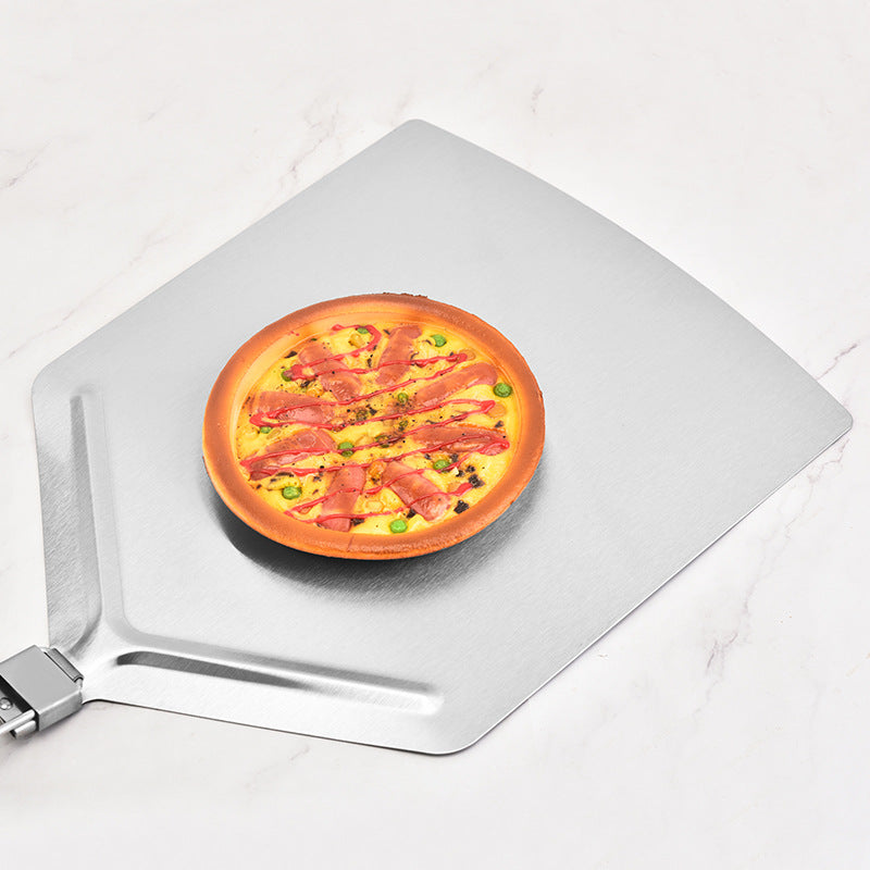 lange Griffe perforierte Pizzaschaufel Set mit Holzgriff Edelstahl Schneider und Dreieckserver Brehn