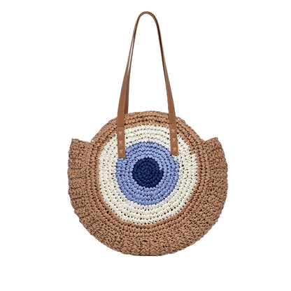 Handgefertigte Runde Basttasche Brehn
