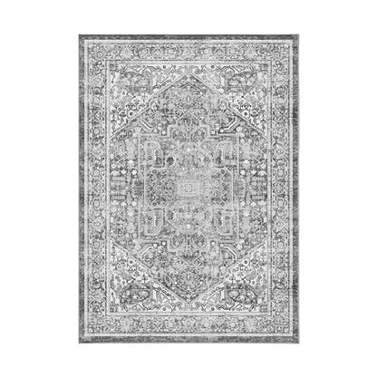 Vintage Distressed Persian-Style Machine-Woven Low-Pile Area Rug
