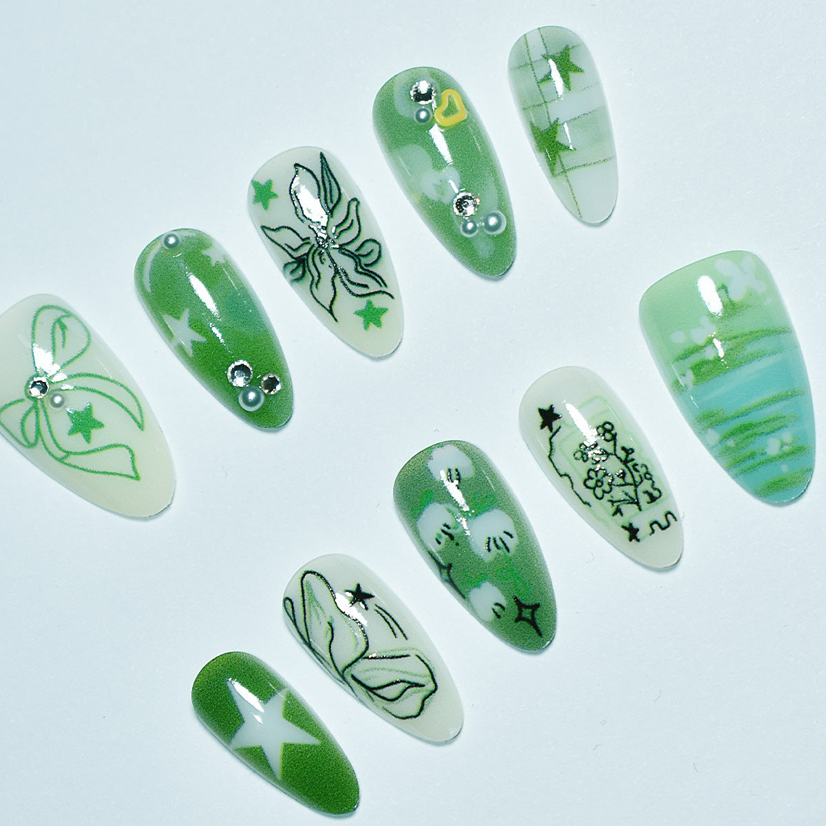 Künstlerische Botanische Nagelspitzen Brehn