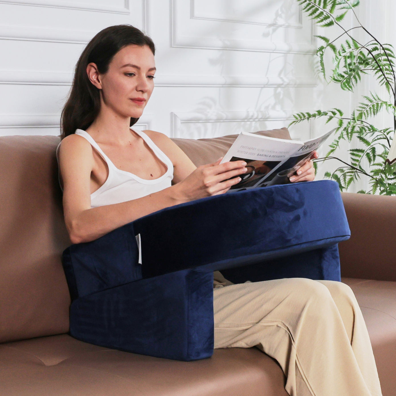 Damen Ergonomische Lesekissen mit seitlichem Halt Brehn