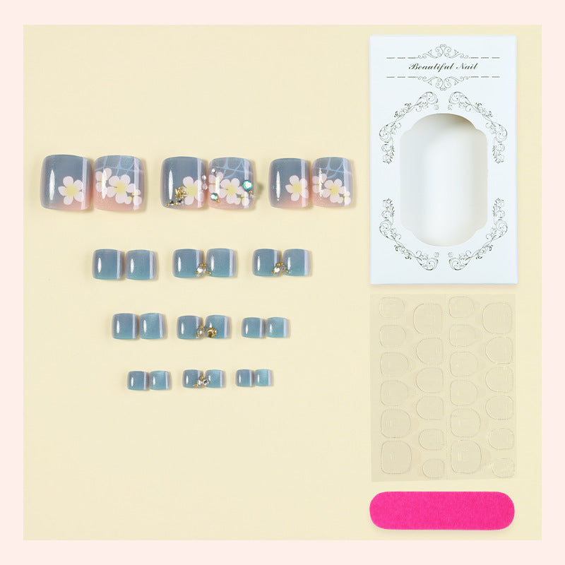 Blumenverzierte Press-On Nagel-Kit Brehn