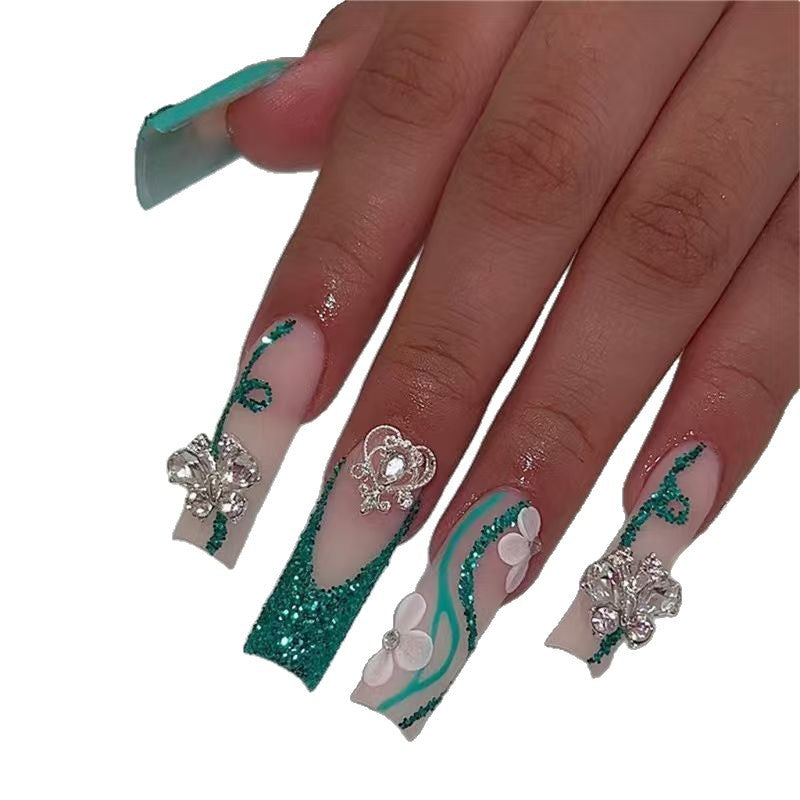 Glamouröse Glitzer-Nagelkunst-Verlängerungen Brehn