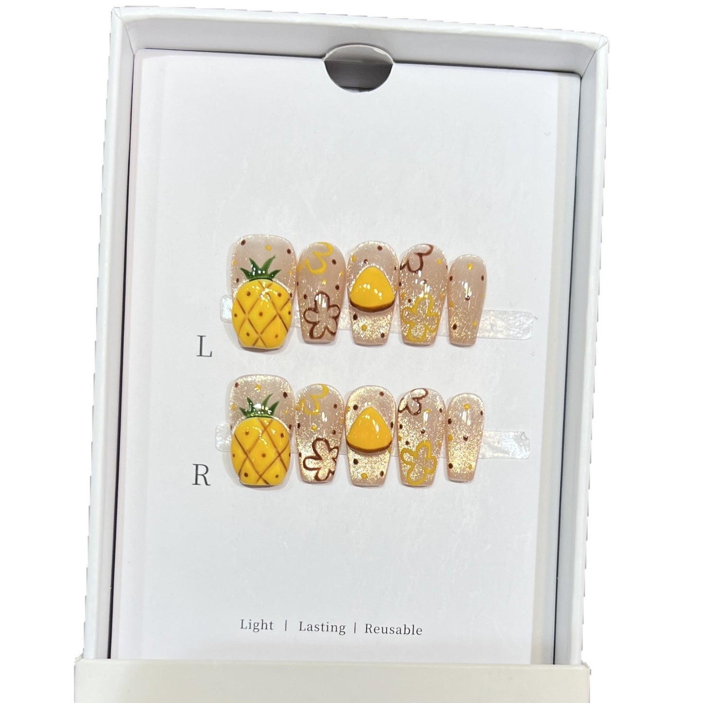 Tropisches Obst-Themen Press-On Nagelset Brehn