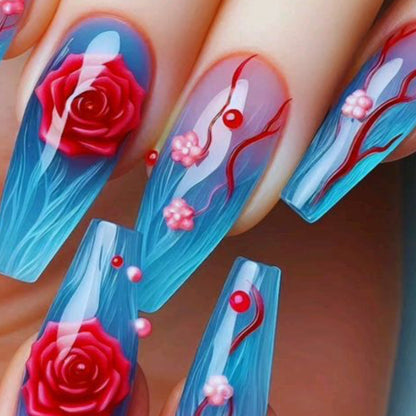 Floral 3D Nagelkunst Erweiterungen Brehn