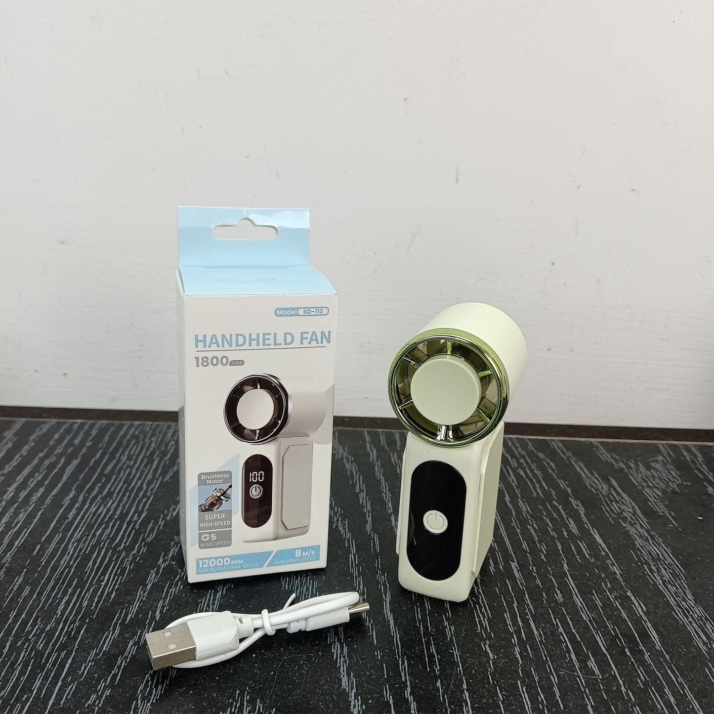 Unisex Tragbarer Handventilator mit digitaler Geschwindigkeitsanzeige Brehn