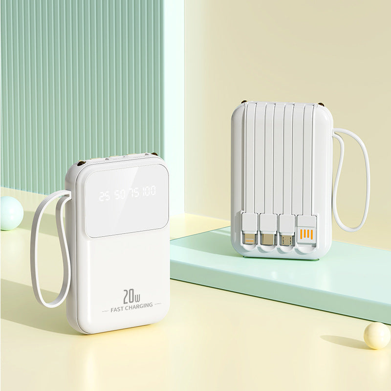 Tragbare Powerbank mit Integrierten Ladekabeln und Smart-Ladestandanzeige Brehn