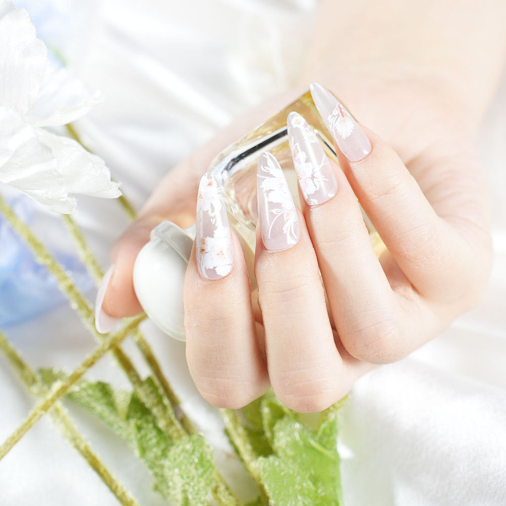 Blumendruck Press-On Nagelkunst Brehn