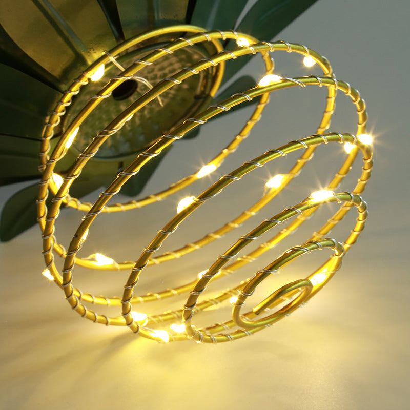 Spiral Pendant LED Hängeleuchte Pflanzgefäß Mit Faux Tropischem Blattaufsatz Brehn
