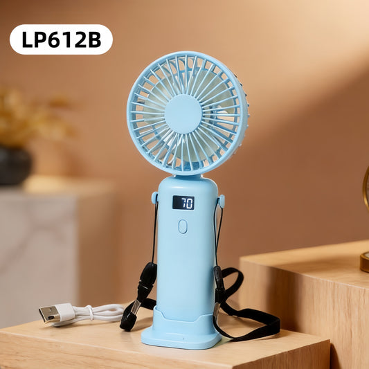 Damen tragbarer Mini Handventilator mit LCD-Anzeige und USB-Anschluss Brehn