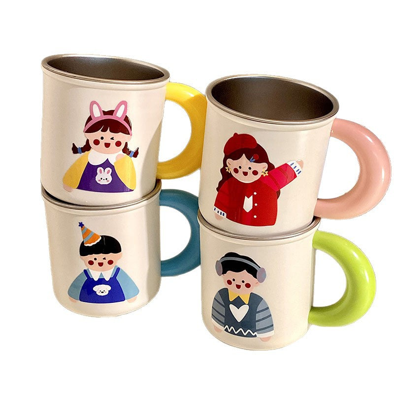 Edelstahl Kaffeebecher mit Fröhlichem Kindermotiv Brehn