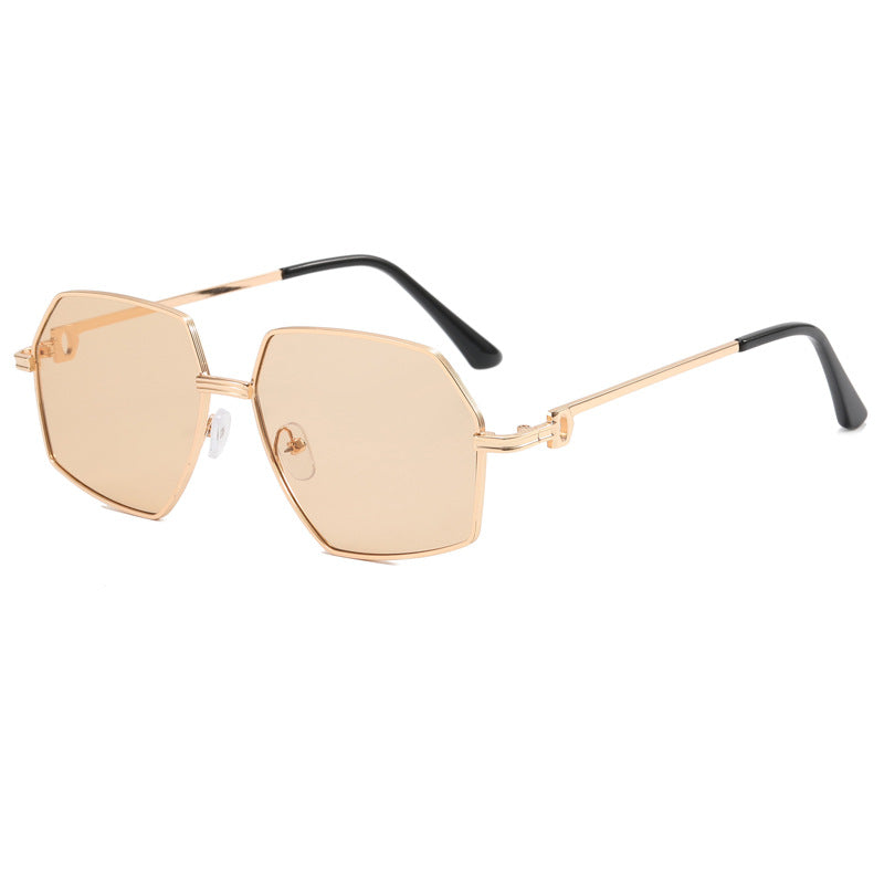 Damen Stylish geometrische Sonnenbrille mit edlem Metallrahmen Brehn