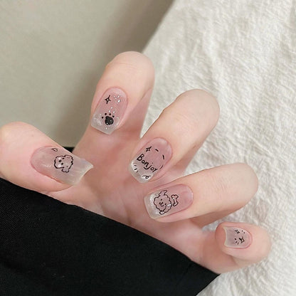 Kreatives Cartoon-Themen Press-On Nagelset Brehn