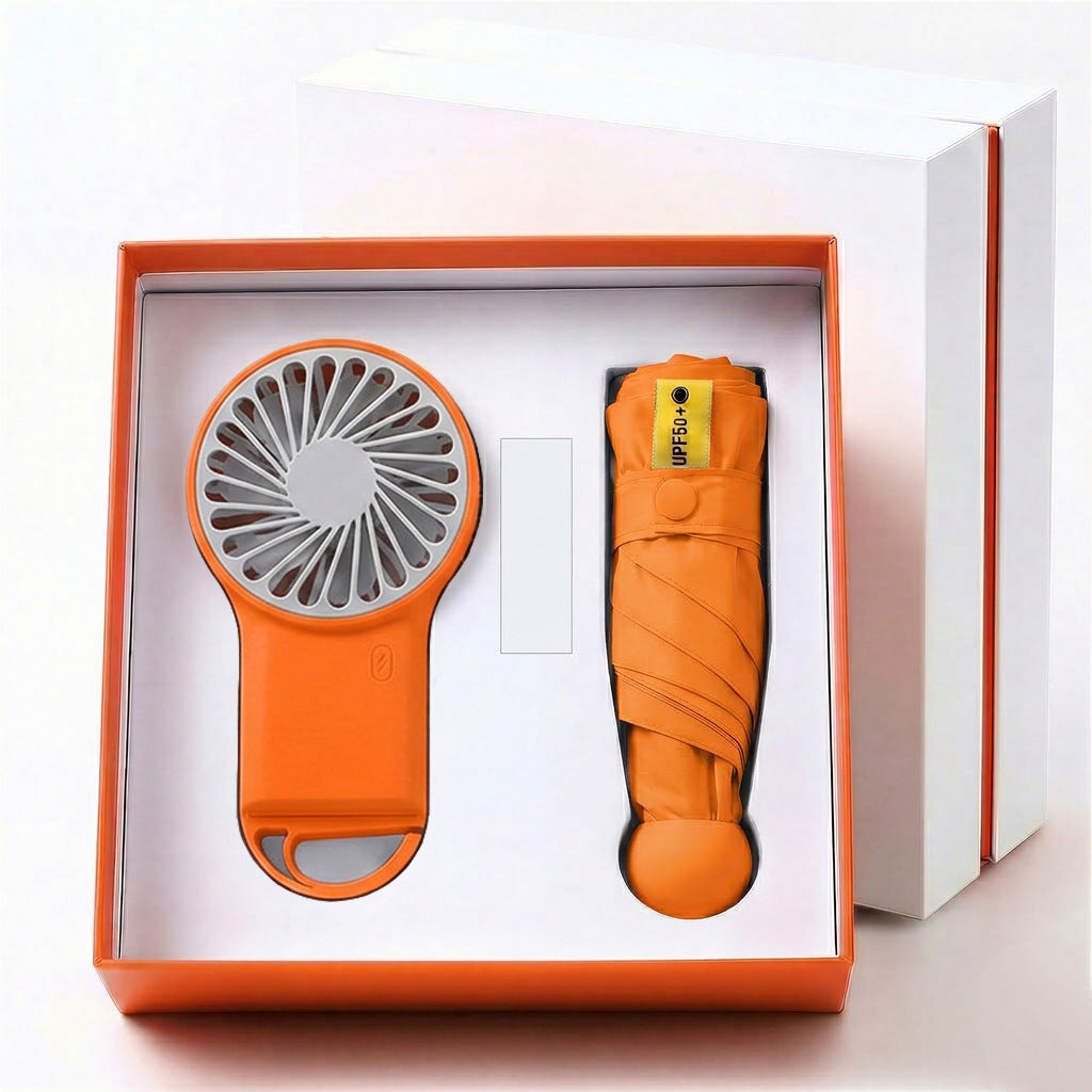 Damen Multifunktionales Set aus tragbarem Ventilator und Regenschirm Brehn
