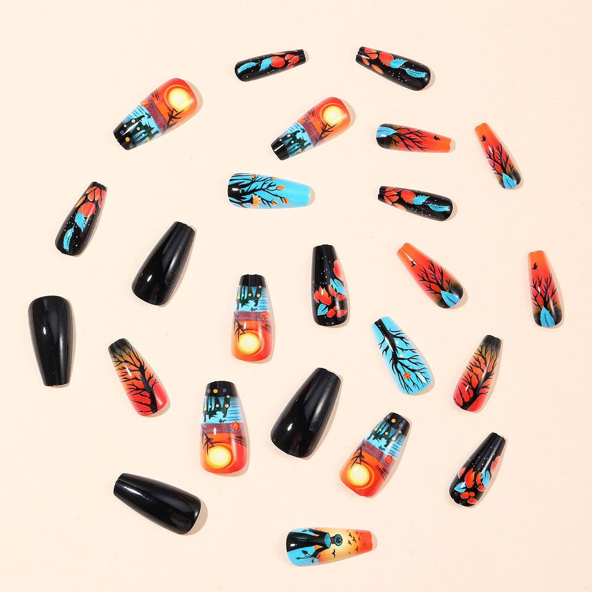 Künstlerische Halloween-Themen-Nagelkunst-Erweiterungen Brehn