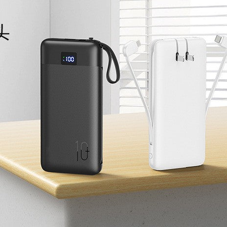 Slim Hochleistungs tragbare Powerbank mit integrierten Ladekabeln und digitalem LED-Display Brehn