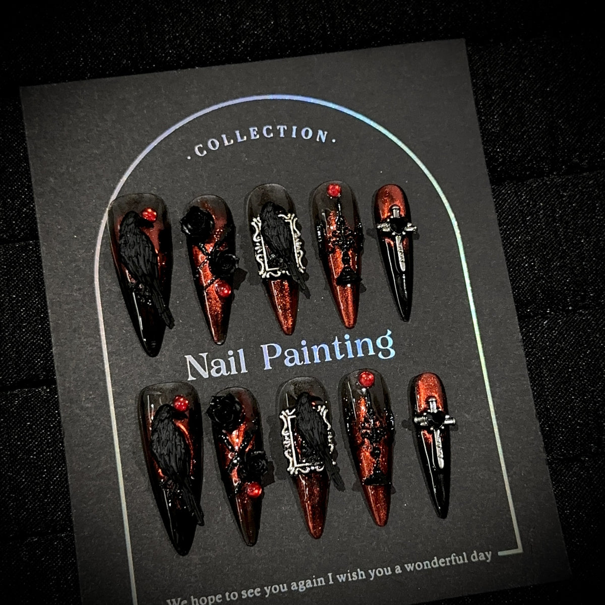 Gothic-inspiriertes Press-On Nagelset