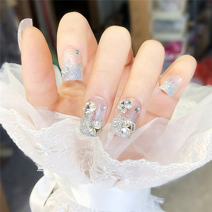 Rhinestone-verzierte Press-On Nagelkunst Brehn