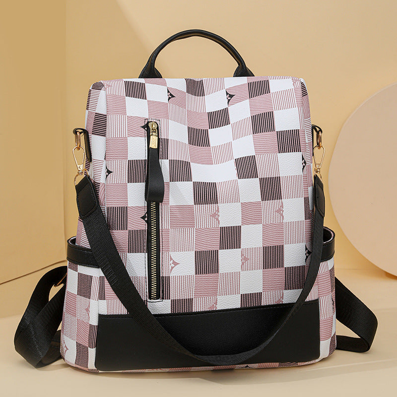 Stylischer Schachbrettmuster-Rucksack