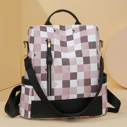 Stylischer Schachbrettmuster-Rucksack