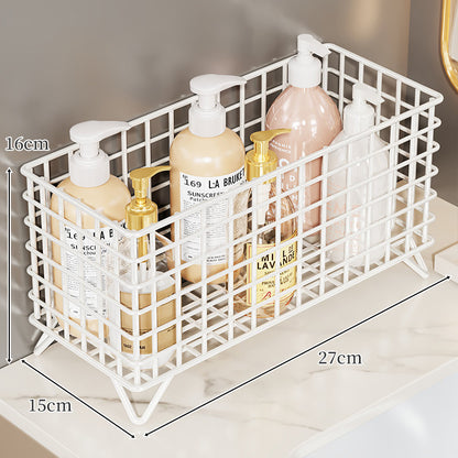 Quadratischer Chromdraht-Theken-Badezimmer-Flaschenorganisator mit erhöhten Füßen
