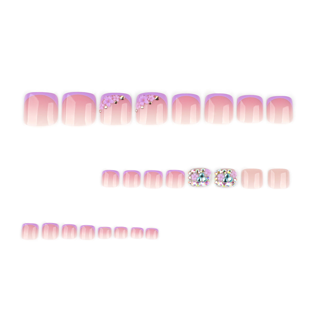 Kunstvolle Fußnagelgestaltung mit elegantem Glitzerakzent Brehn